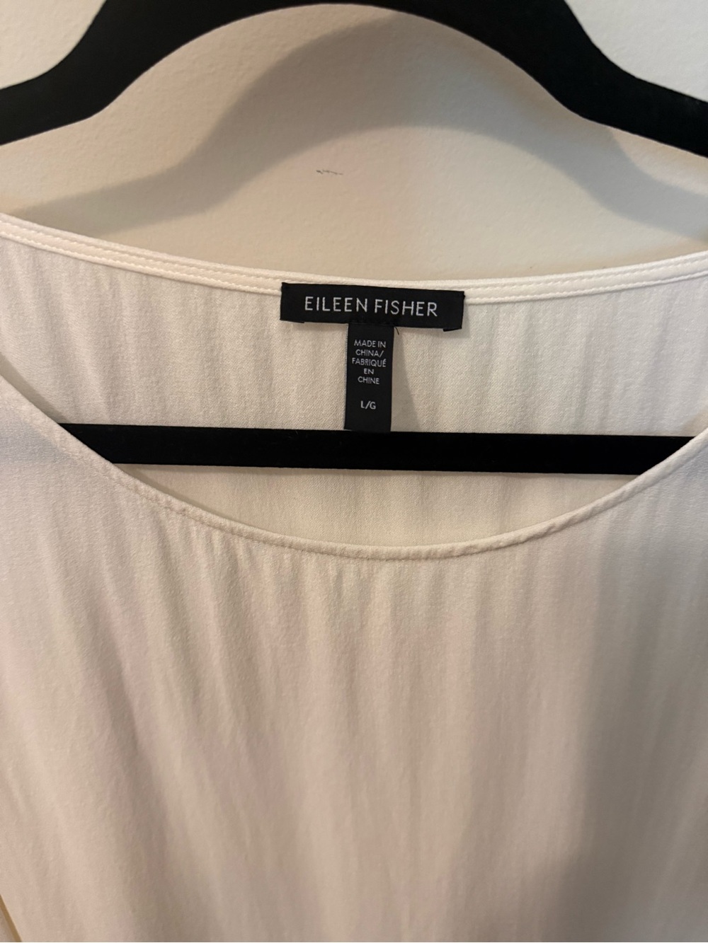 Eileen Fisher Cream Scoop Neck Blouse